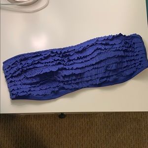 Xhilaration Blue Ruffle Bikini Top